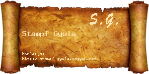 Stampf Gyula névjegykártya